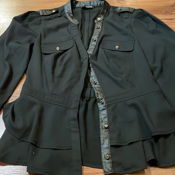 Women’s Bebe Button Down Blouse Black XS - Picture 2 of 4